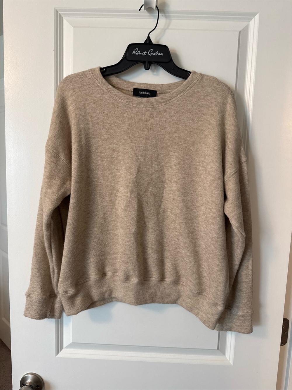 Karen Kane Women Tan Knit Round Neck Pullover Sweater Size L